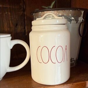 Rae Dunn White Cocoa Canister